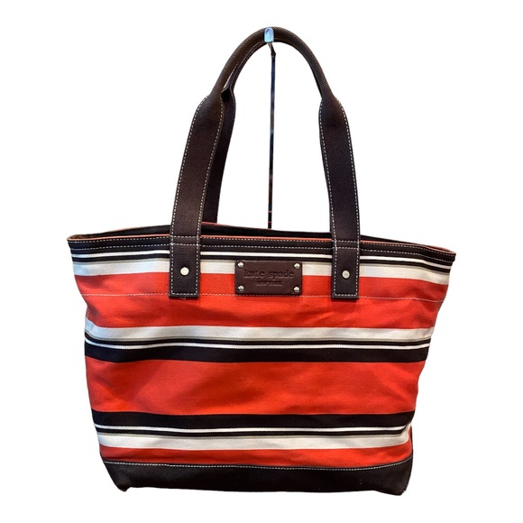 kate spade Bags Kate Spade Striped Canvas Tote Bag Poshmark